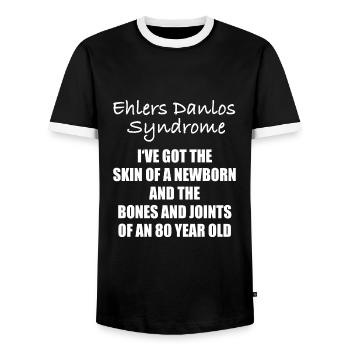 Syndrome d'Ehlers Danlos - T-shirt contrasté Homme - noir/blanc - Devant - AI Model Female 172 light (172cm) & AI Model Male 178 light (178cm)
