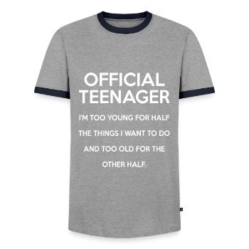 Adolescent officiel - T-shirt contrasté Homme - gris/marine  - Devant - AI Model Female 172 light (172cm) & AI Model Male 178 light (178cm)