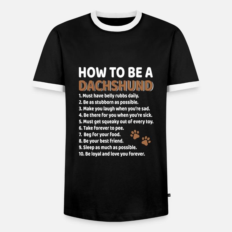 Dachshund - Männer Kontrast-T-Shirt - Schwarz/Weiß