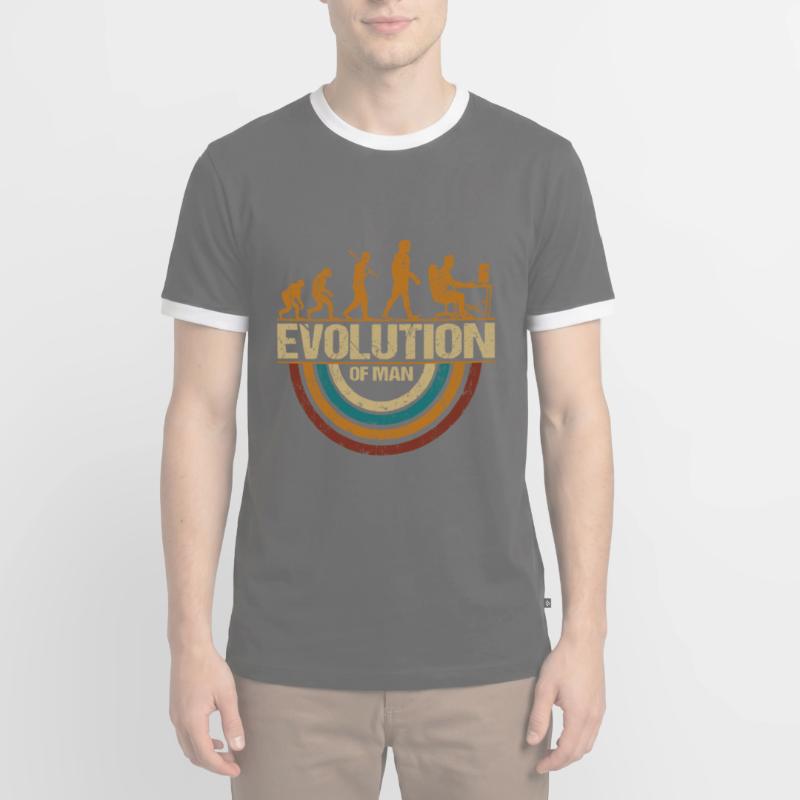 Programmierer Computerfreak Evolution Retro Männer Kontrast-T-Shirt