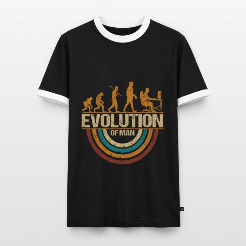 Programmierer Computerfreak Evolution Retro Männer Kontrast-T-Shirt