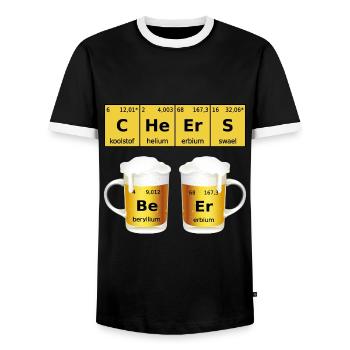 Tableau périodique de la bière - T-shirt contrasté Homme - noir/blanc - Devant - AI Model Female 172 light (172cm) & AI Model Male 178 light (178cm)