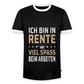 Rentner Ruhestand Rente Ich bin in Rente - Männer Kontrast-T-Shirt - Schwarz/Weiß - Vorne - AI Model Female 172 light (172cm) & AI Model Male 178 light (178cm)