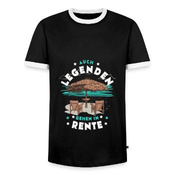 Rentner Rente Pension Auch Legenden gehen in Rente - Männer Kontrast-T-Shirt - Schwarz/Weiß - Vorne - AI Model Female 172 light (172cm) & AI Model Male 178 light (178cm)