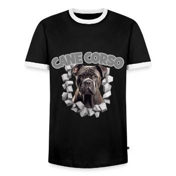 Cane Corso für einen Cane Corso Besitzer - Männer Kontrast-T-Shirt - Schwarz/Weiß - Vorne - AI Model Female 172 light (172cm) & AI Model Male 178 light (178cm)