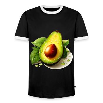 Avocado für einen Avocado Liebhaber und Sportler - Männer Kontrast-T-Shirt - Schwarz/Weiß - Vorne - AI Model Female 172 light (172cm) & AI Model Male 178 light (178cm)