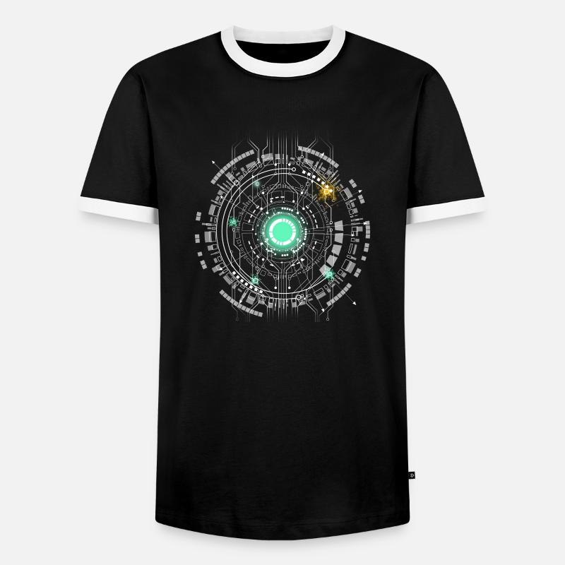 nerd CPU core computer code pc platine geek Hacker - Männer Kontrast-T-Shirt - Schwarz/Weiß