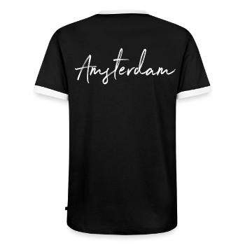 Amsterdam - T-shirt contrasté Homme - noir/blanc - Dos - AI Model Male 178 light (178cm)