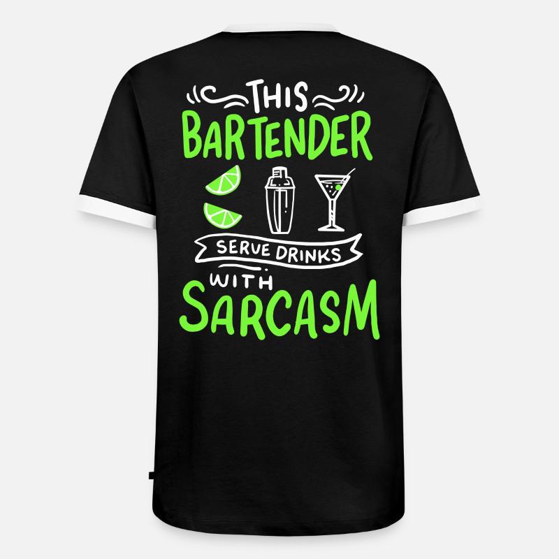 Bartender Funny Bartender - Men's Ringer Shirt - black/white