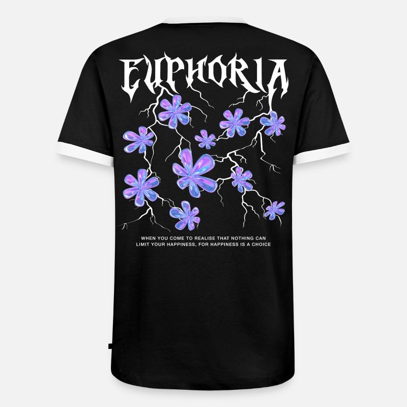 Euphorie Blitzblumen - Männer Kontrast-T-Shirt - Schwarz/Weiß