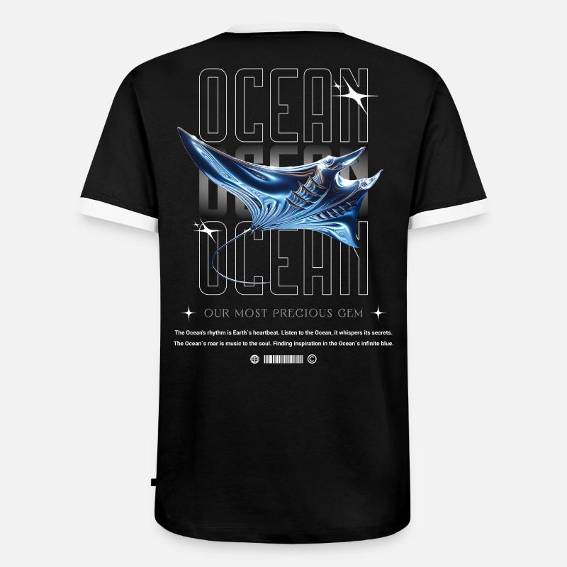 Ocean Manta Kostbarer Schatz - Männer Kontrast-T-Shirt - Schwarz/Weiß