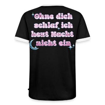 Without You - Y2K Text Design - Men's Ringer Shirt - black/white - Back - AI Model Male 178 light (178cm)