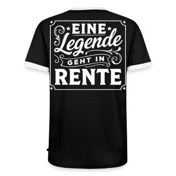 Une légende prend sa retraite - T-shirt contrasté Homme - noir/blanc - Dos - AI Model Male 178 light (178cm)