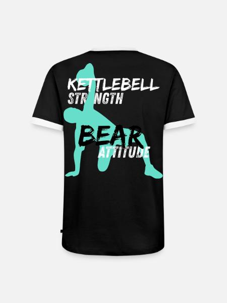 Kettlebell Stärke Bear Attitude - Männer Kontrast-T-Shirt - Schwarz/Weiß