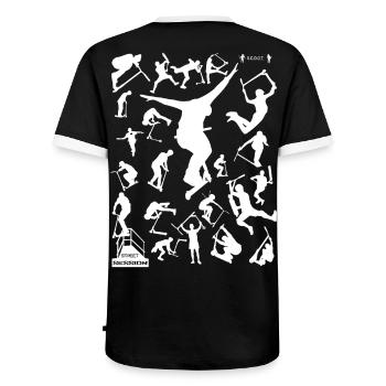 All stars 2 - Männer Kontrast-T-Shirt - Schwarz/Weiß - Hinten - AI Model Male 178 light (178cm)