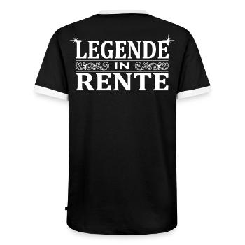 Legende in Rente Ornament - Männer Kontrast-T-Shirt - Schwarz/Weiß - Hinten - AI Model Male 178 light (178cm)