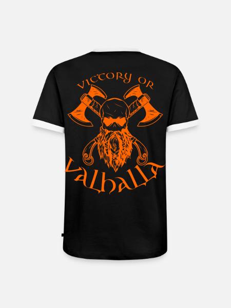 Victory or Valhalla - Männer Kontrast-T-Shirt - Schwarz/Weiß
