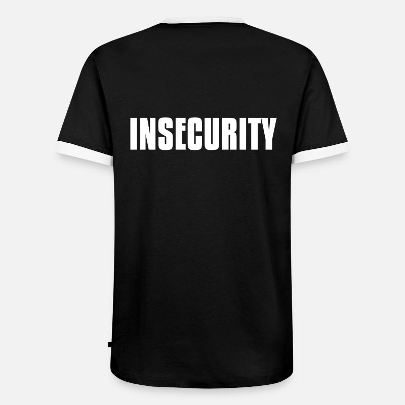 INSECURITY statt Security - Männer Kontrast-T-Shirt - Schwarz/Weiß