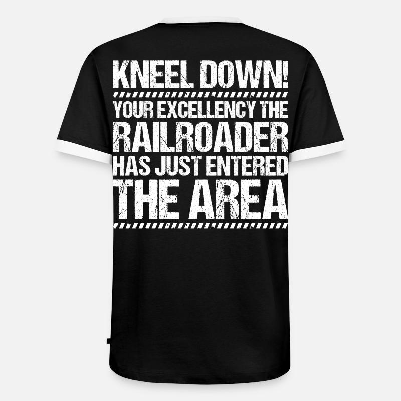 Railroader Train Driver Railroader - Men's Ringer Shirt - black/white