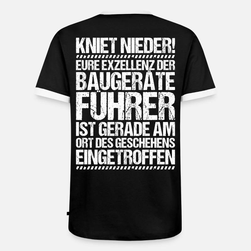 Baugeräteführer Kranführer Baggerfahrer Baugeräte - Männer Kontrast-T-Shirt - Schwarz/Weiß