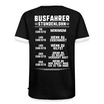 Busfahrer Bus Driver Busman Schulbusfahrer - Männer Kontrast-T-Shirt - Schwarz/Weiß - Hinten - AI Model Male 178 light (178cm)