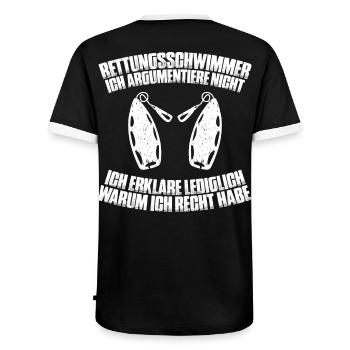 Rettungsschwimmer Wasserrettung Lifesaver - Männer Kontrast-T-Shirt - Schwarz/Weiß - Hinten - AI Model Male 178 light (178cm)