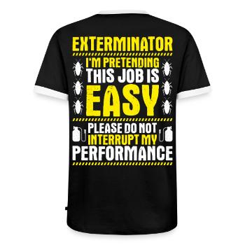 Exterminateur de lutte antiparasitaire Exterminateur - T-shirt contrasté Homme - noir/blanc - Dos - AI Model Male 178 light (178cm)