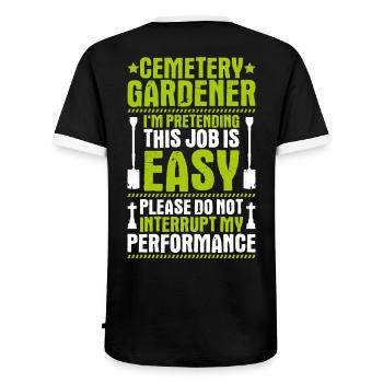 Friedhofsgärtner Friedhof Cemetery Gardener - Männer Kontrast-T-Shirt - Schwarz/Weiß - Hinten - AI Model Male 178 light (178cm)