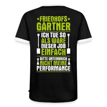 Friedhofsgärtner Friedhof Cemetery Gardener - Männer Kontrast-T-Shirt - Schwarz/Weiß - Hinten - AI Model Male 178 light (178cm)