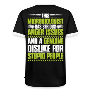 Microbiology Microbiologist Biology Biologist - Men's Ringer Shirt - black/white - Back - AI Model Male 178 light (178cm)