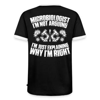Microbiology Microbiologist Biology Biologist - Men's Ringer Shirt - black/white - Back - AI Model Male 178 light (178cm)