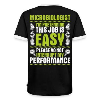 Microbiology Microbiologist Biology Biologist - Men's Ringer Shirt - black/white - Back - AI Model Male 178 light (178cm)