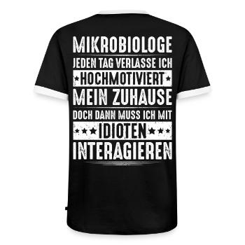 Mikrobiologie Mikrobiologe Biologie Biologe - Männer Kontrast-T-Shirt - Schwarz/Weiß - Hinten - AI Model Male 178 light (178cm)