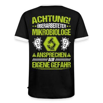 Mikrobiologie Mikrobiologe Biologie Biologe - Männer Kontrast-T-Shirt - Schwarz/Weiß - Hinten - AI Model Male 178 light (178cm)