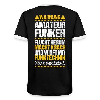 Amateurfunker Amateurfunk Radio Ham Amateur Radio - Männer Kontrast-T-Shirt - Schwarz/Weiß - Hinten - AI Model Male 178 light (178cm)