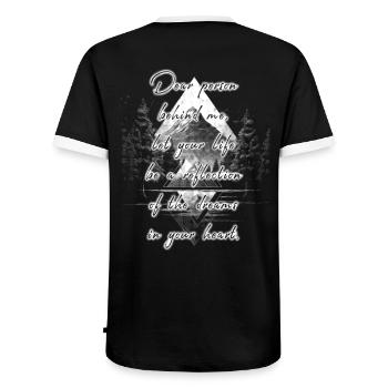 Dire pour la personne derrière vous rêves des objectifs - T-shirt contrasté Homme - noir/blanc - Dos - AI Model Male 178 light (178cm)