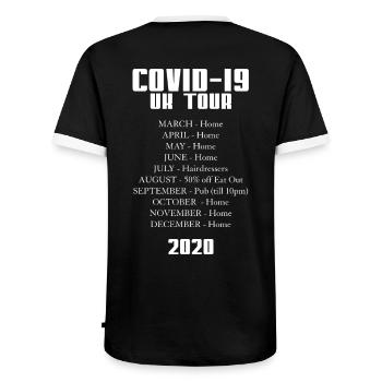 COVID 19 UK TOUR 2020 DRÔLE SARCASTIQUE COVID - T-shirt contrasté Homme - noir/blanc - Dos - AI Model Male 178 light (178cm)