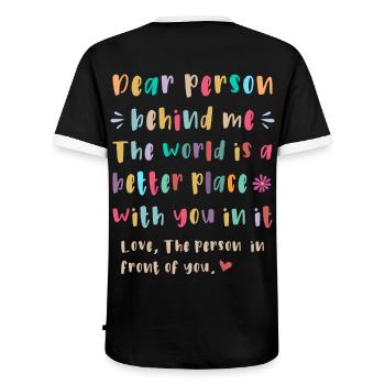 Liebe Person hinter mir - Männer Kontrast-T-Shirt - Schwarz/Weiß - Hinten - AI Model Male 178 light (178cm)