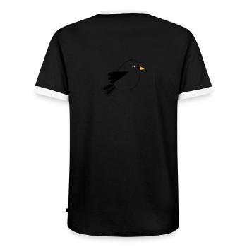 little bird - Men's Ringer Shirt - black/white - Back - AI Model Male 178 light (178cm)