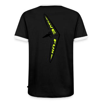 Hangglidingaction - Männer Kontrast-T-Shirt - Schwarz/Weiß - Hinten - AI Model Male 178 light (178cm)