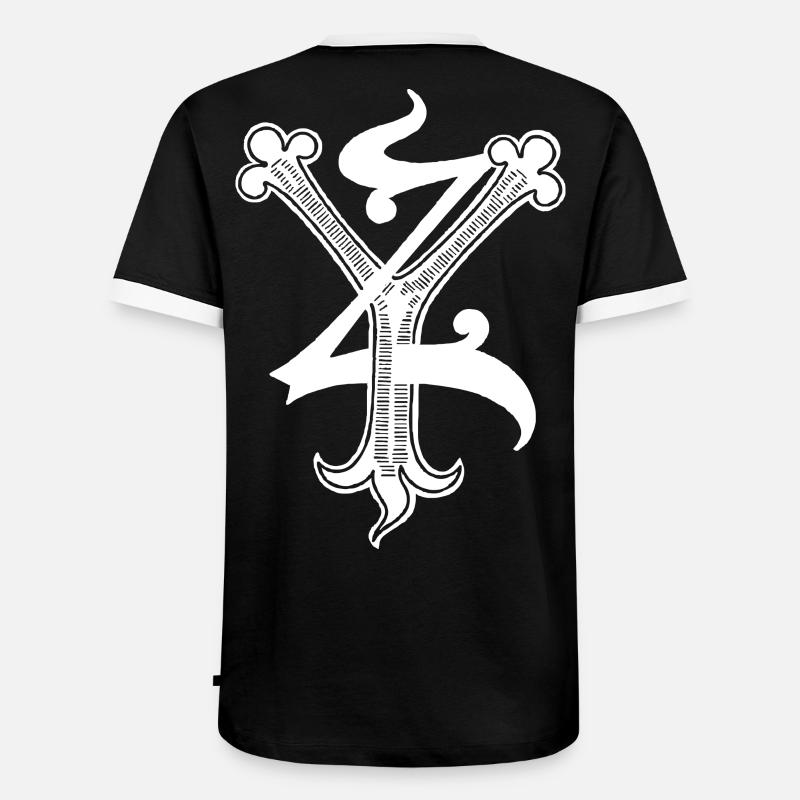 Buchstaben YZ Rapp art - Männer Kontrast-T-Shirt - Schwarz/Weiß