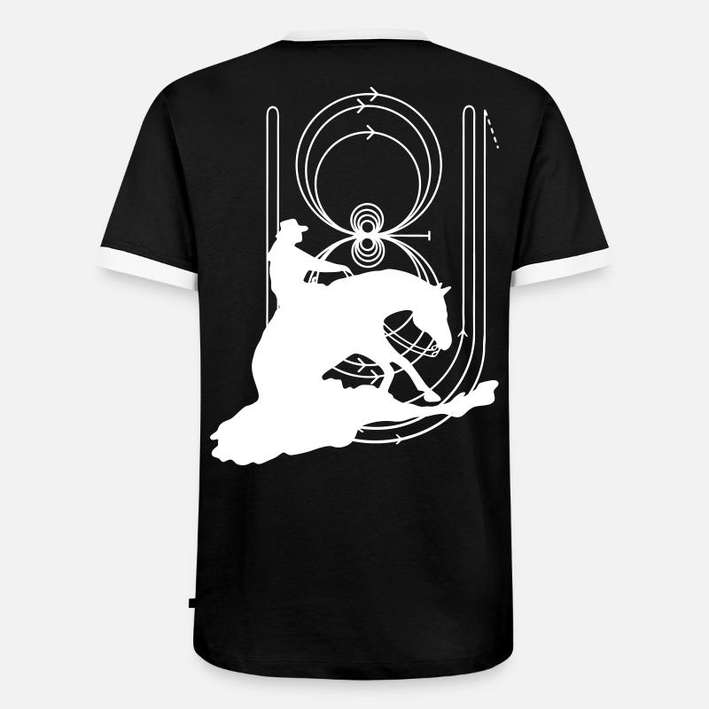 Reining Pattern Sliding Stop - Männer Kontrast-T-Shirt - Schwarz/Weiß