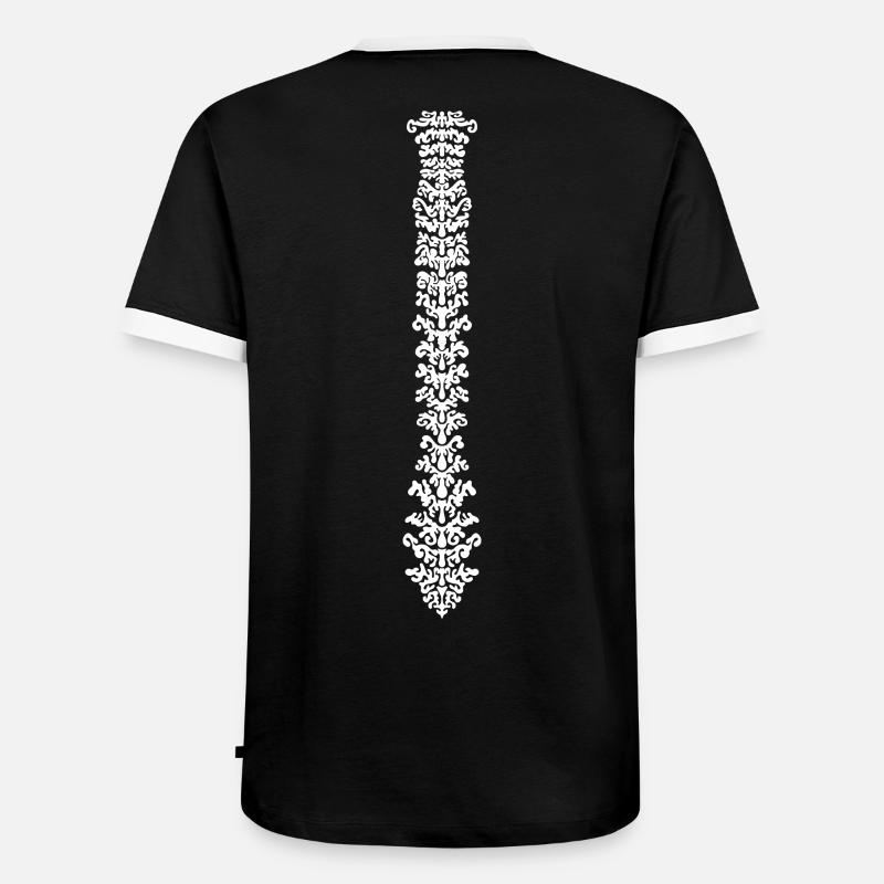 Backbone-Wirbelsäulendesign - Männer Kontrast-T-Shirt - Schwarz/Weiß