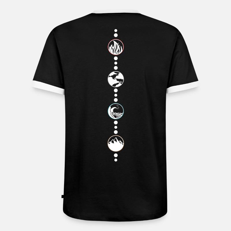 4 Elemente - Männer Kontrast-T-Shirt - Schwarz/Weiß