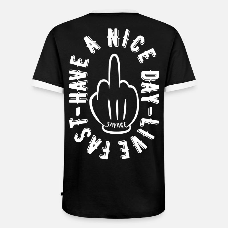 HAVE A NICE DAY - Männer Kontrast-T-Shirt - Schwarz/Weiß