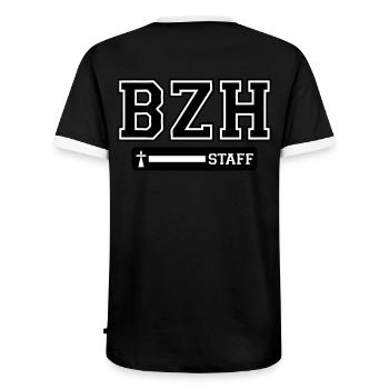 breizh staff logo - Men's Ringer Shirt - black/white - Back - AI Model Male 178 light (178cm)
