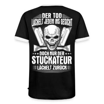 Stuckateur Gipser Stukkateur Verputzer Geschenk - Männer Kontrast-T-Shirt - Schwarz/Weiß - Hinten - AI Model Male 178 light (178cm)