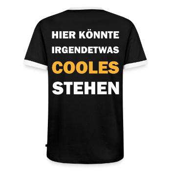 Hier könnte irgendetwas cooles stehen - Männer Kontrast-T-Shirt - Schwarz/Weiß - Hinten - AI Model Male 178 light (178cm)