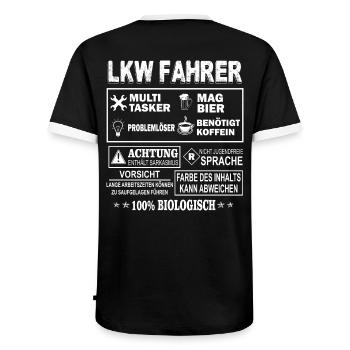 LKW-FAHRER Multitasker - Männer Kontrast-T-Shirt - Schwarz/Weiß - Hinten - AI Model Male 178 light (178cm)