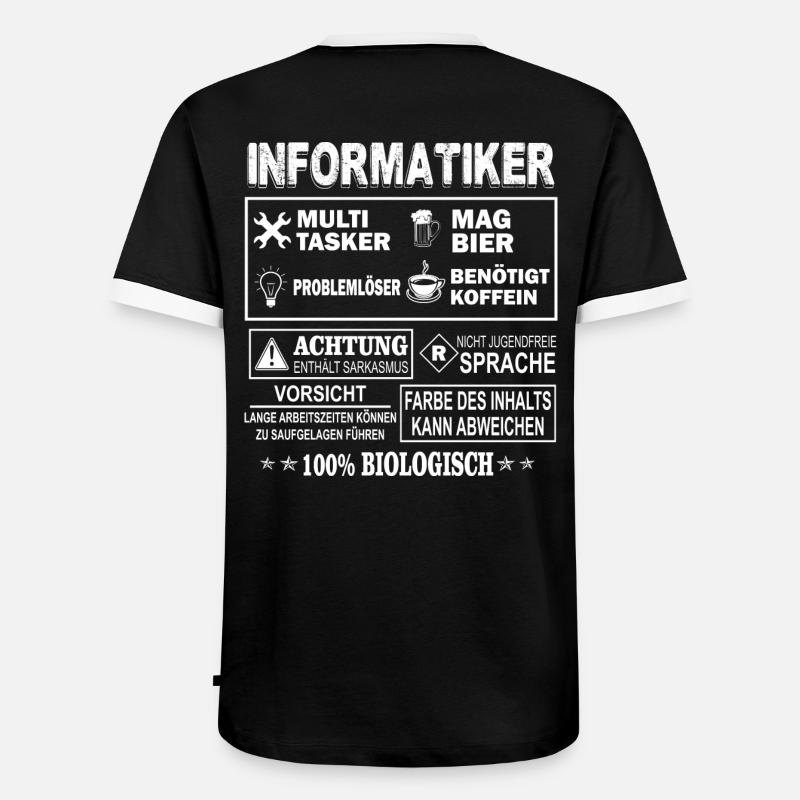INFORMATIKER Multitasker - Männer Kontrast-T-Shirt - Schwarz/Weiß